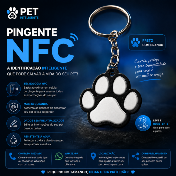 Chaveiro/Pingente para PET (NFC)